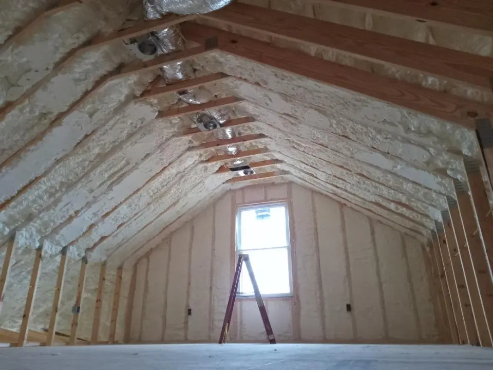 Spray foam roofing application for Crawl Space Insulation project in South Beloit